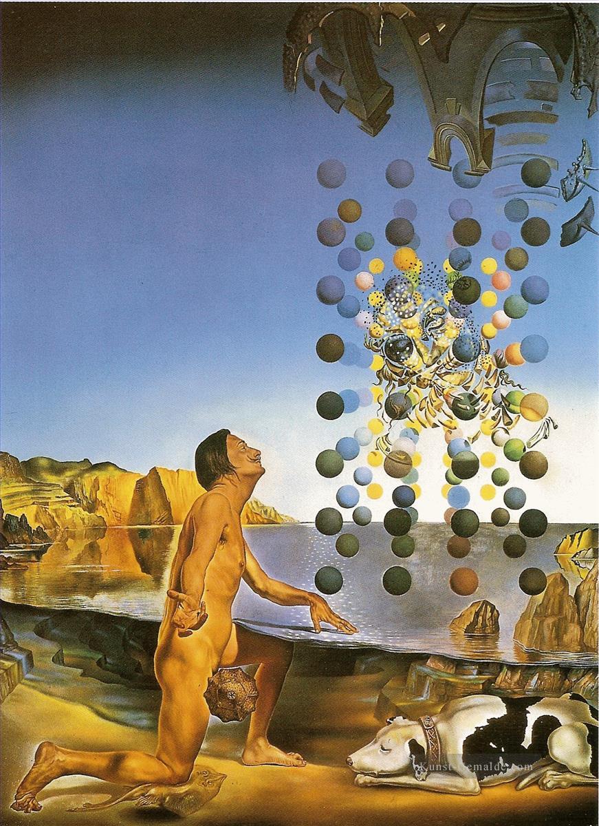 Dali Akt in Betrachtung vor den fünf regulären Körpern Kubismus Dada Surrealismus Salvador Dali Ölgemälde